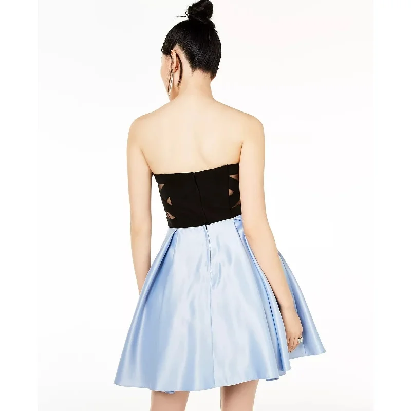 Relaxed Fit Blondie Nites Women's Sleeveless Strapless Short Fit Flare Party Dress Blue Size 11 Relaxed Fit Blondie Nites Women's Sleeveless Strapless Short Fit Flare Party Dress Blue Size 11