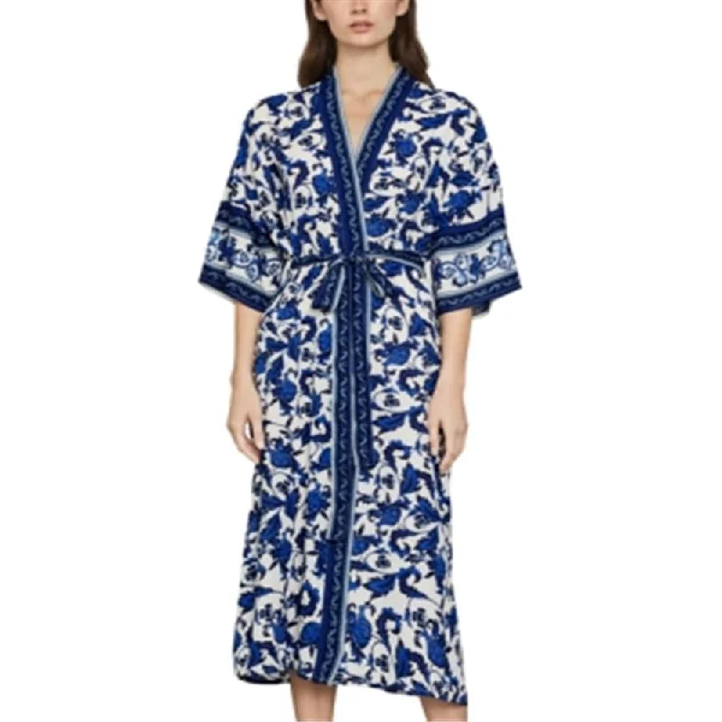 Wandering freely BCBGMAXAZRI Women's Floral Print Wrap Blue Size X-Small