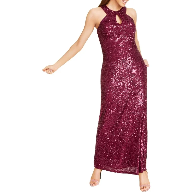 Bright Colors Morgan & Company Women's Sequined Cut Out Formal Dress Red Size 5