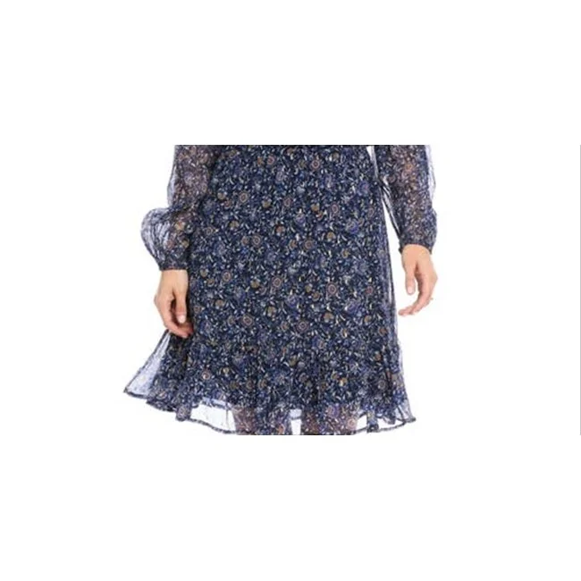 Black And White Style Karen Kane Women's Floral Blouson Long Sleeve Dress Blue Size S Black And White Style Karen Kane Women's Floral Blouson Long Sleeve Dress Blue Size S