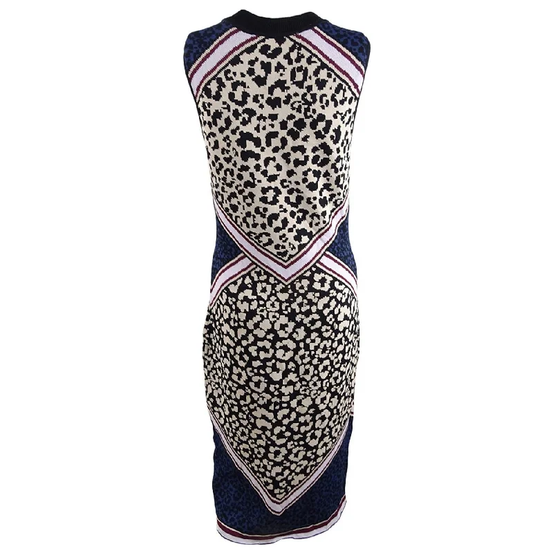Sports Functional Style Vince Camuto Women's Animal Print Sheath Dress Blue Multi Size Large Sports Functional Style Vince Camuto Women's Animal Print Sheath Dress Blue Multi Size Large