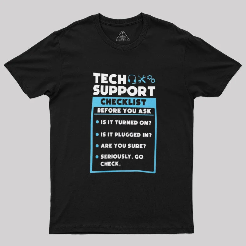 Personalized Series Tech Support Checklist T-Shirt