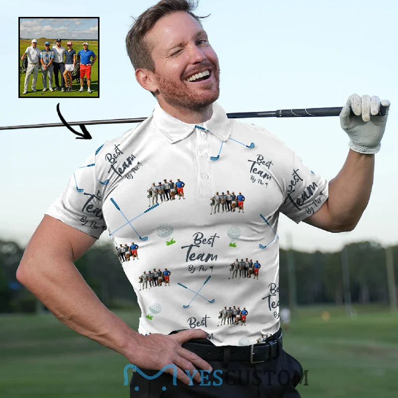 Comfortable down Custom Face Best Team By Par All Over Print Polo Shirt Personalized Men's Golf Shirt Comfortable down Custom Face Best Team By Par All Over Print Polo Shirt Personalized Men's Golf Shirt
