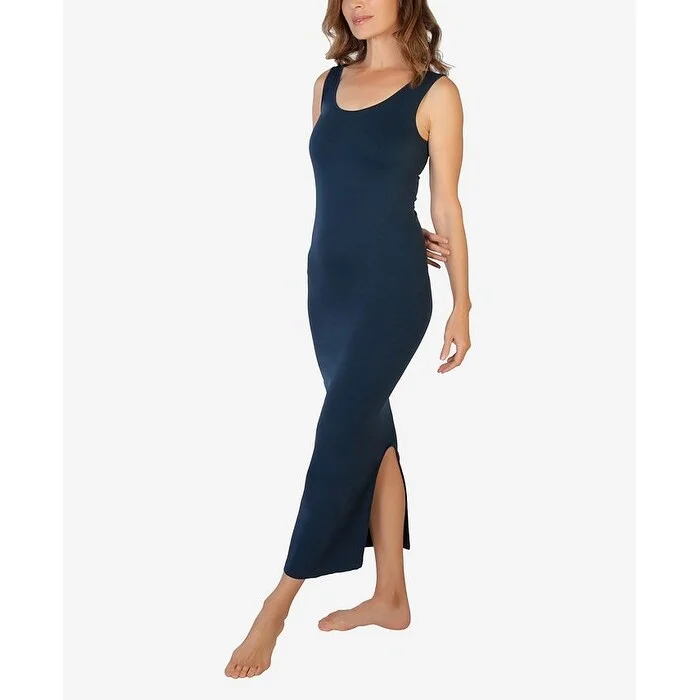 Warm Wear Skinnytees Women's Maxi Dress Blue Size XS