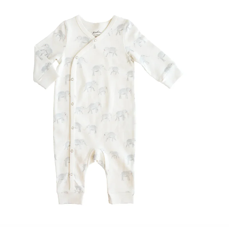 Free and comfortable Pehr Kimono Romper in Follow Me Elephant