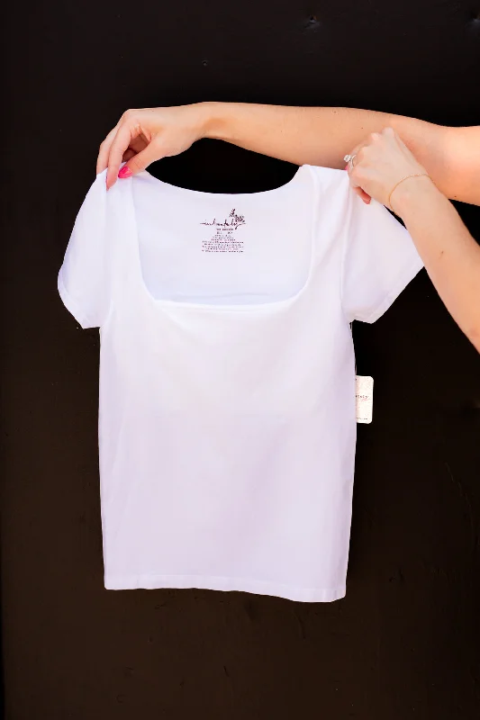Youthful Style Clean Lines Sunfade Baby Tee | White