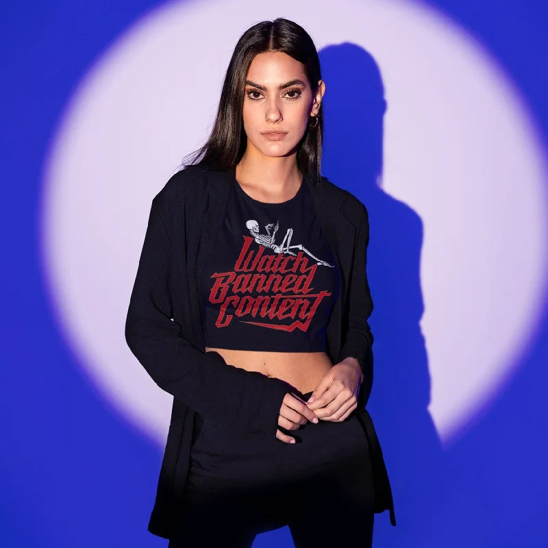 Cozy Dress Watch Banned Content Women’s Crop Tee