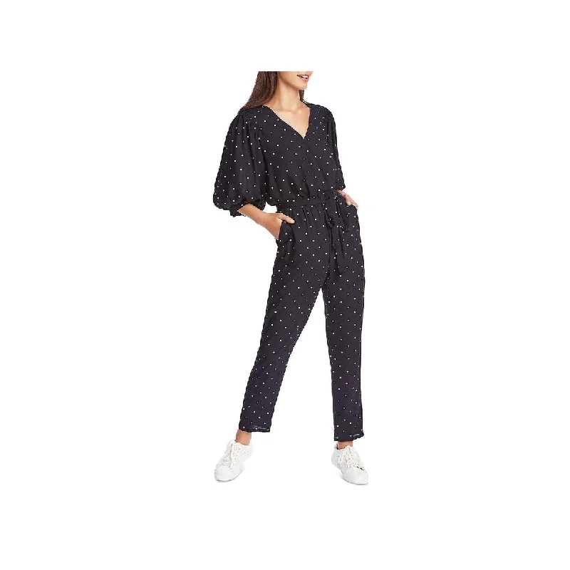 Casual Wear 1.STATE Women's Polka Dot Puff Sleeves Jumpsuit Blue