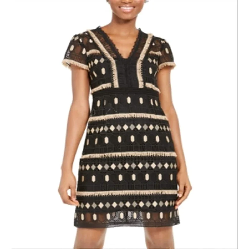 Elegant And Lazy Nanette Lepore Effortless Geo-Lace Sheath Dress Brown Size 10