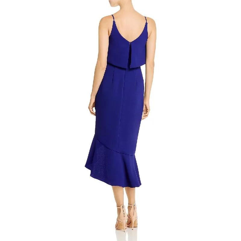 Design Must-have Aqua Women's Asymmetric Ruffle Dress Blue Size 4