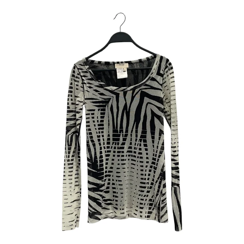 Perfect Tailoring FUZZI/Jean Paul Gaultier/LS T-Shirt/L/Stripe/Nylon/BLK/Black and White Design