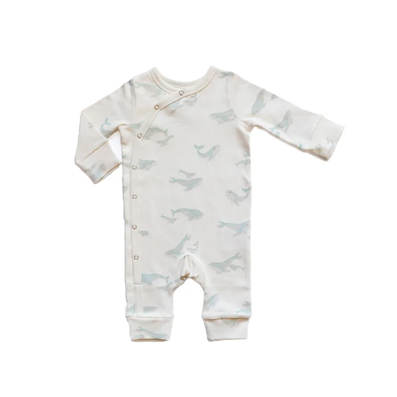 High waist design Pehr Kimono Romper in Follow Me Whale