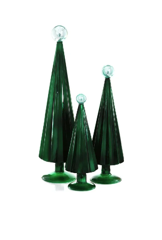 Spiritual Vitality Medium Pleated Glass Tree - Juniper Sky