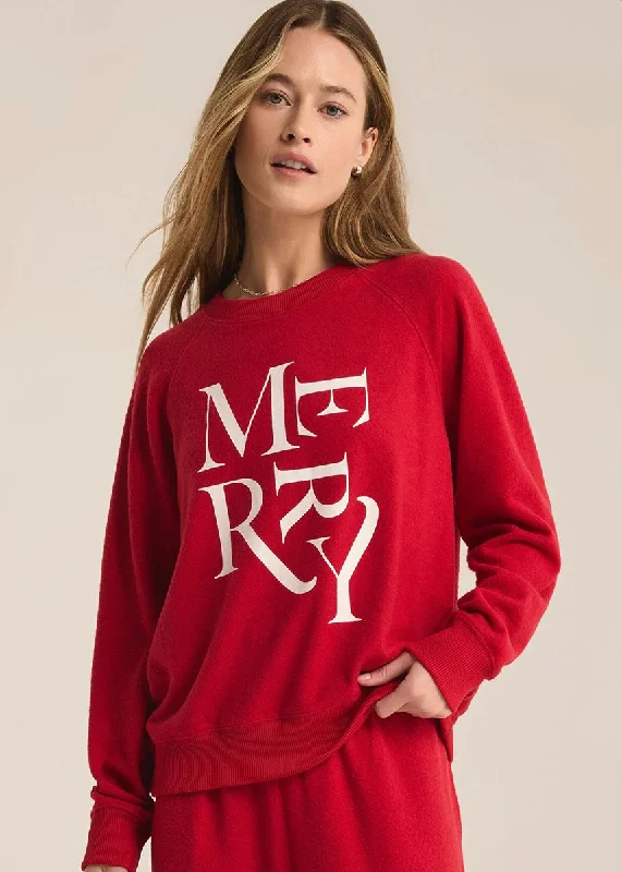 Romantic Temperament Cassie Merry Long Sleeve Top - Haute Red