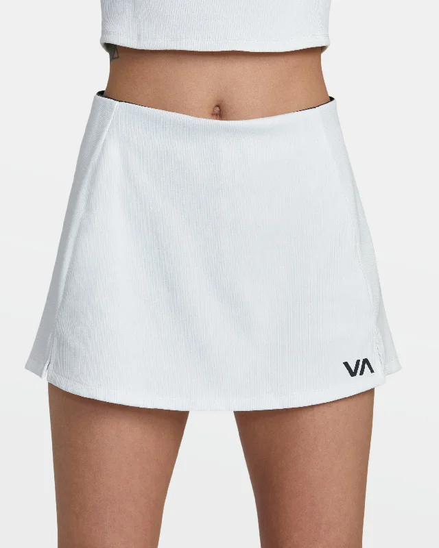 High-end Design Rib Tennis Mini Skirt - Whisper White