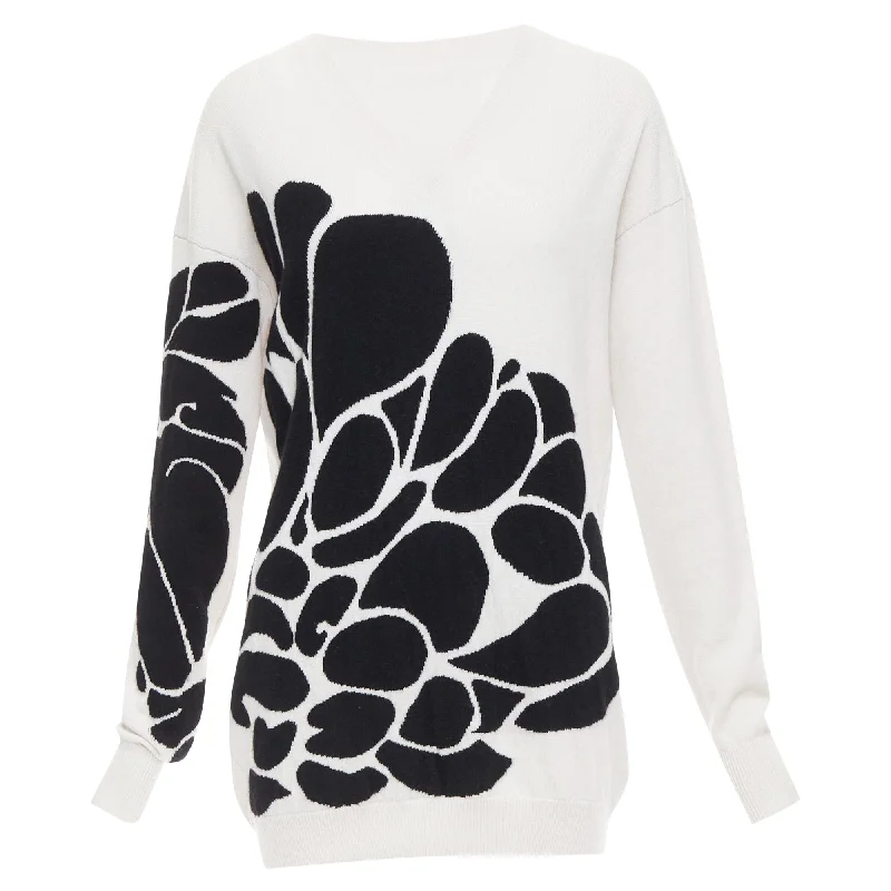 Innovative Design Bottega Veneta cashmere abstract intarsia v-neck sweater