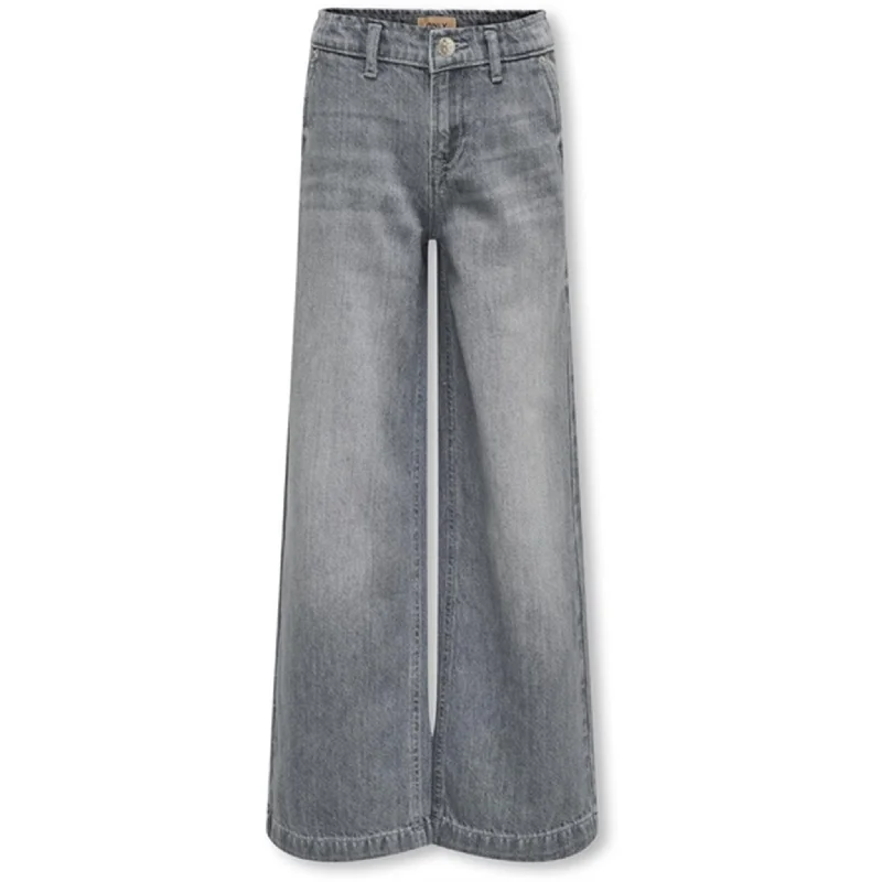 Fresh And Capable Kids ONLY Medium Grey Denim Comet Wide Leg Denim Jeans Noos