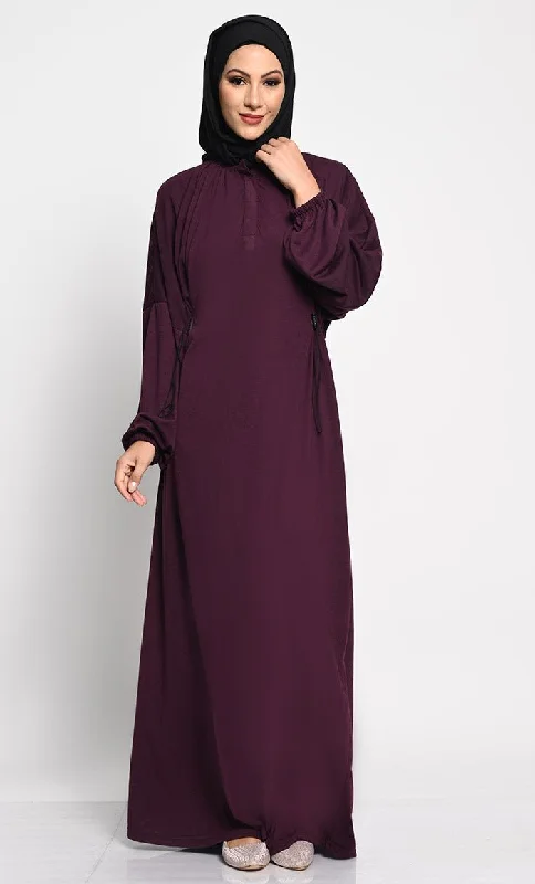 Sports Tights Polyester Viscose Jersey A-Line Abaya with Bishop Sleeves and Adjustable Waist Sports Tights Polyester Viscose Jersey A-Line Abaya with Bishop Sleeves and Adjustable Waist