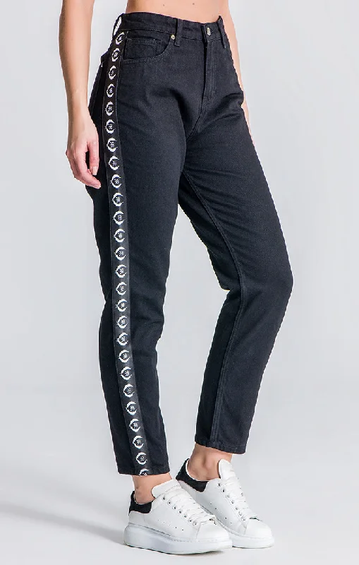 Breathable Comfort Black RR Mom Fit Jeans