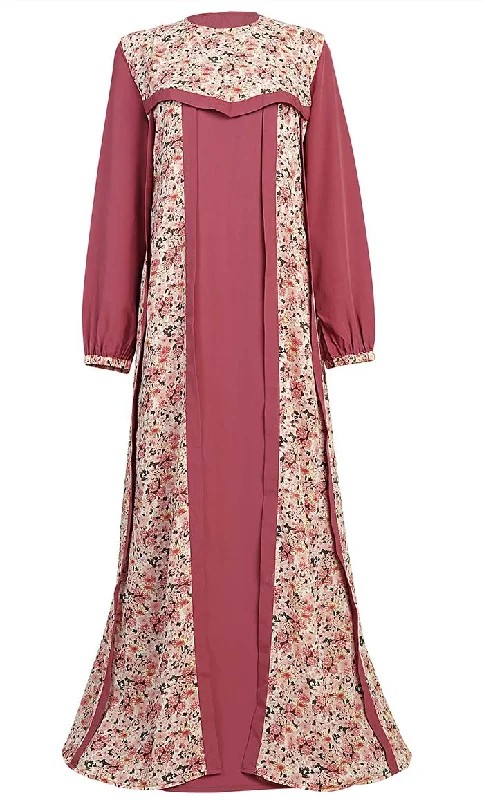 Sports Fitness Style Women's Maroon 2PC Printed Abaya