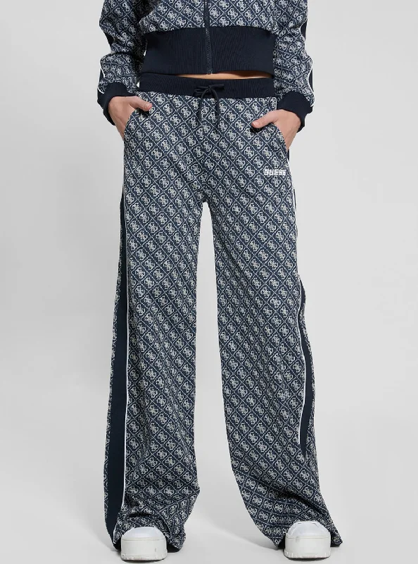 Fashionable And Fashionable Blue Logo Sarah Wide Pant