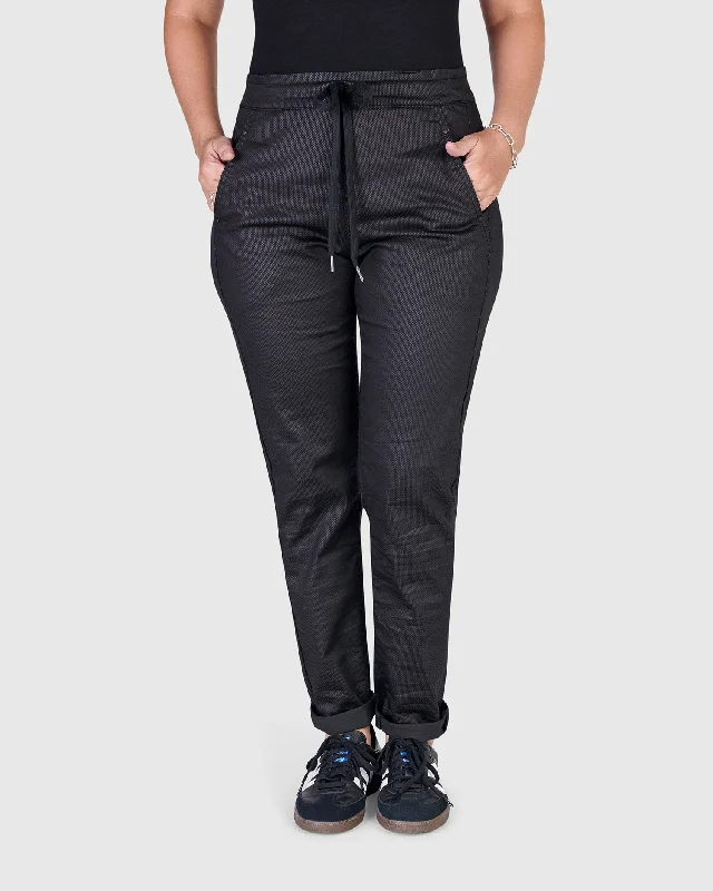 Comfortable Mind Snakeskin Iconic Stretch Jeans, Black