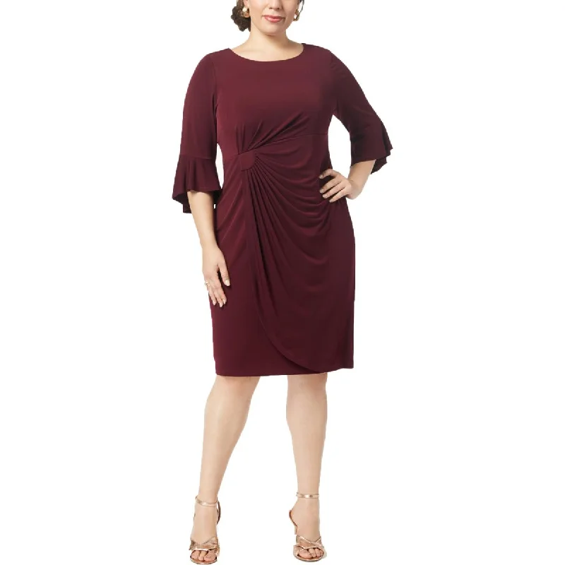 Design And Tailoring Connected Apparel Womens Plus Drapey Bell Sleeves Cocktail And Party Dress Design And Tailoring Connected Apparel Womens Plus Drapey Bell Sleeves Cocktail And Party Dress