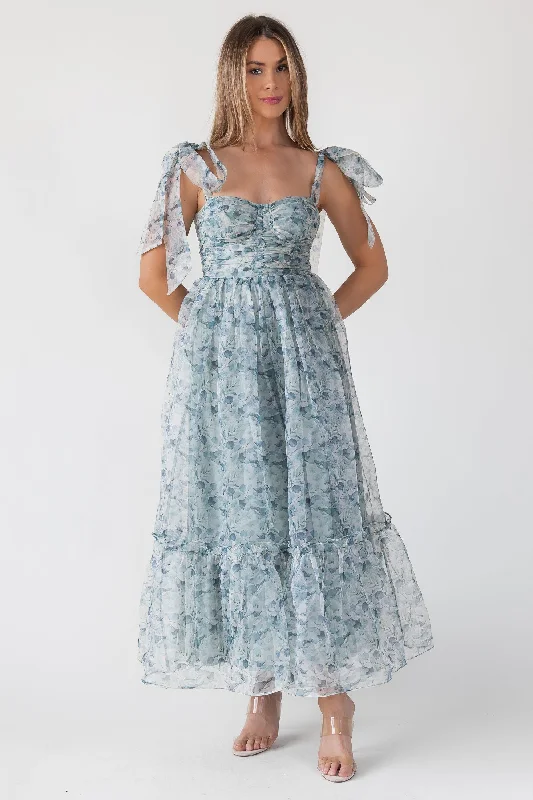 Casual And Comfortable Sweet Serenade Green Floral Corset Dress