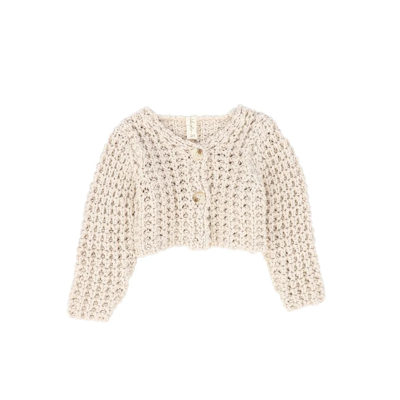 Street Style Bebe Jolee Beige Chunky Knit Cardigan [FINAL SALE]