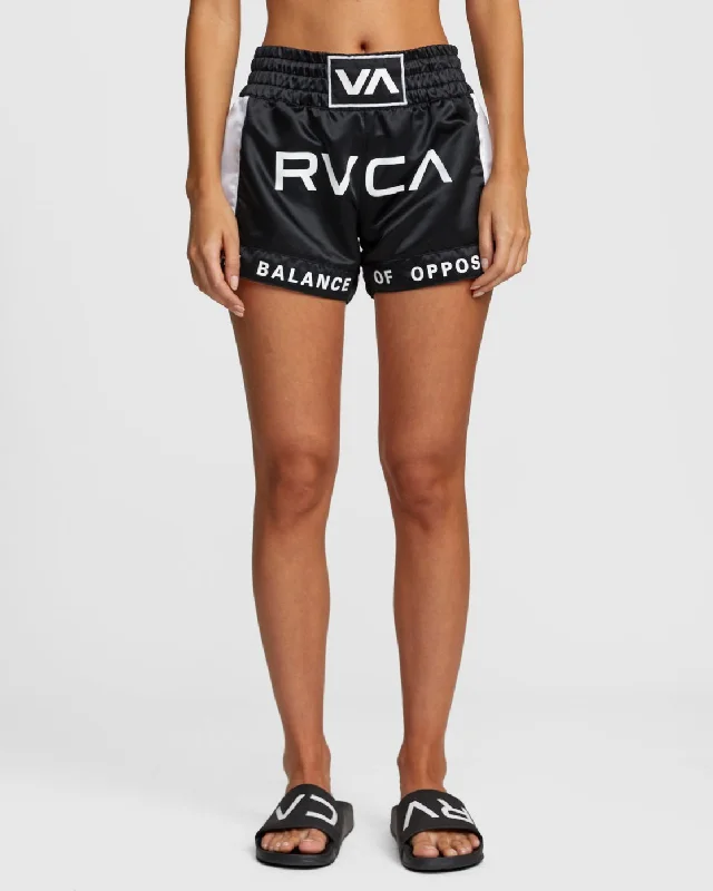 Luxury Classic RVCA Muay Thai Shorts 3" - Black