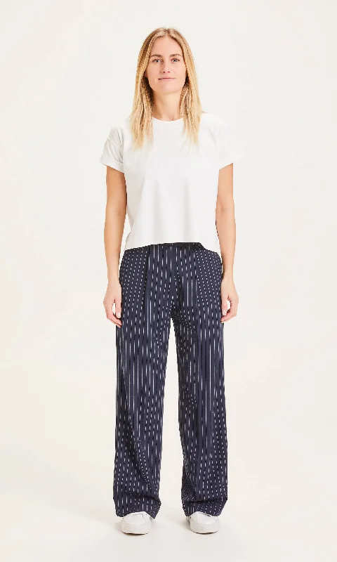 Layered Comfort POSEY pin strip wide pants - Total Eclipse