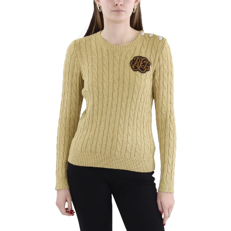 Street Fashion Womens Patchwork Button Trim Pullover Sweater