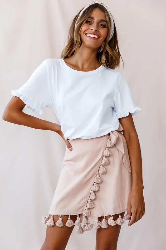 Sports Series Kris Tassel Trimmed Wrap Skirt Mocha
