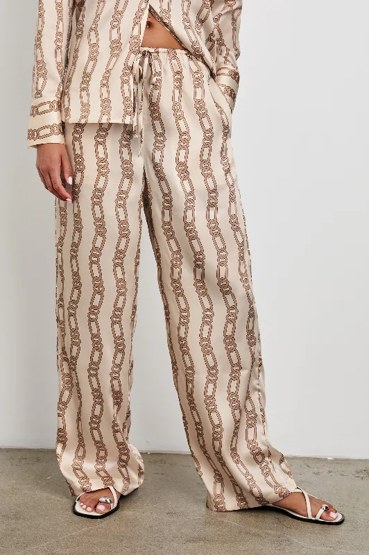 Minimal Style DAMANI PANT - IVORY GOLD LINK