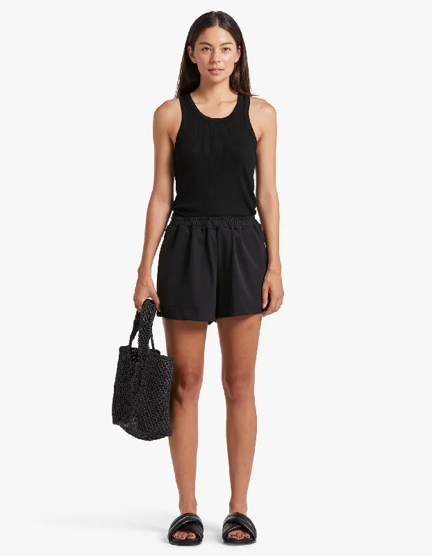 Luxury Customization Twill Side Detail Short - Black/White