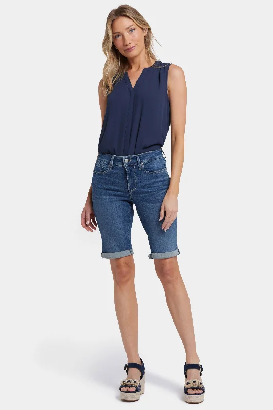 Casual And Comfortable Briella 11 Inch Denim Shorts - Valencia Surf