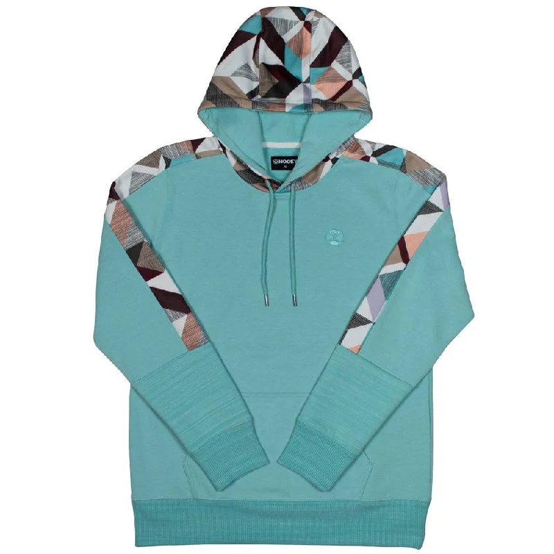 Wearable At Home Or Out "Canyon" Turquoise w/Multi Color Pattern Hoody