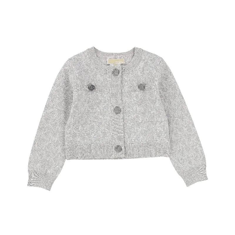 New Products MICHAEL KORS STONE GREY KNIT POCKET CARDIGAN [Final Sale]