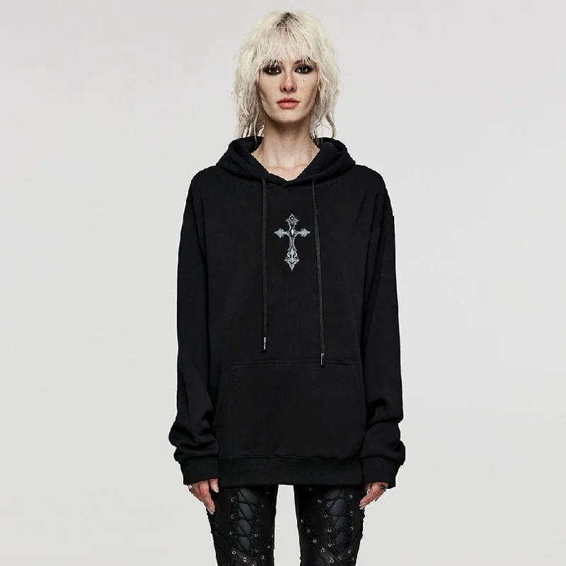 Effortless Comfort Women's Punk Cross Printed Hoodies
