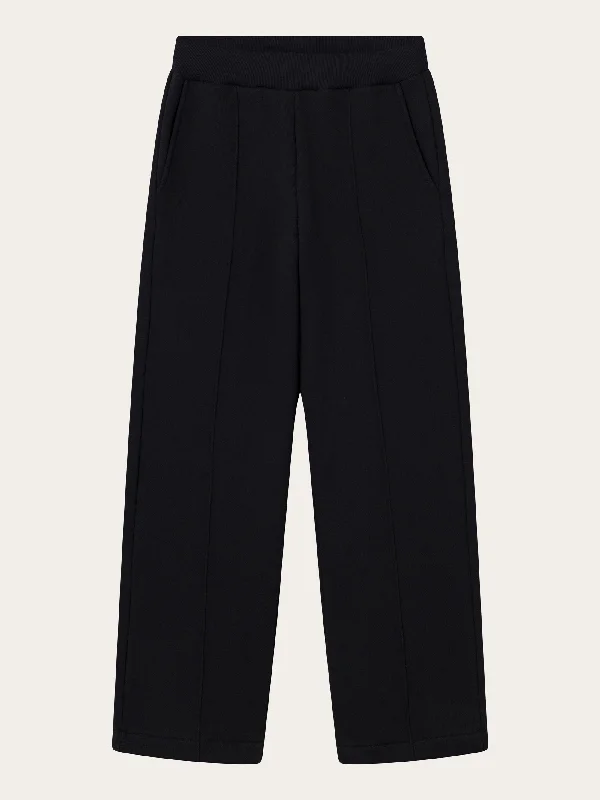 Personalized Design POSEY wide high-rise sweat elastic waistband pants - Black Jet