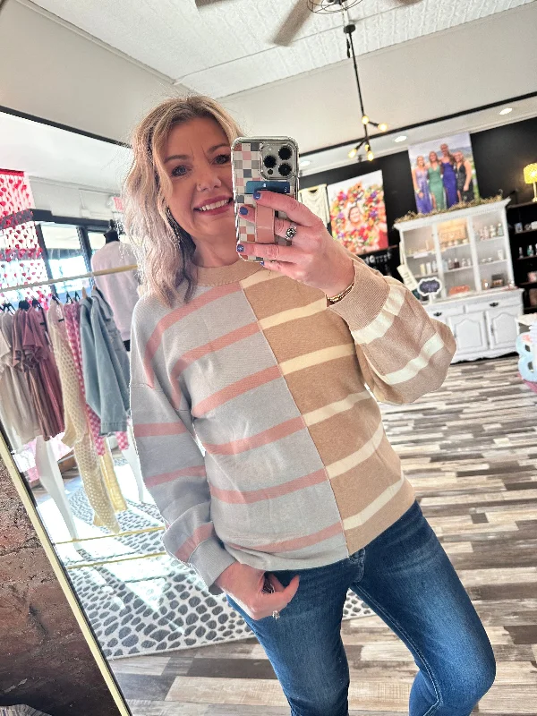 Lively And Youthful Pop Into Spring Striped Sweater