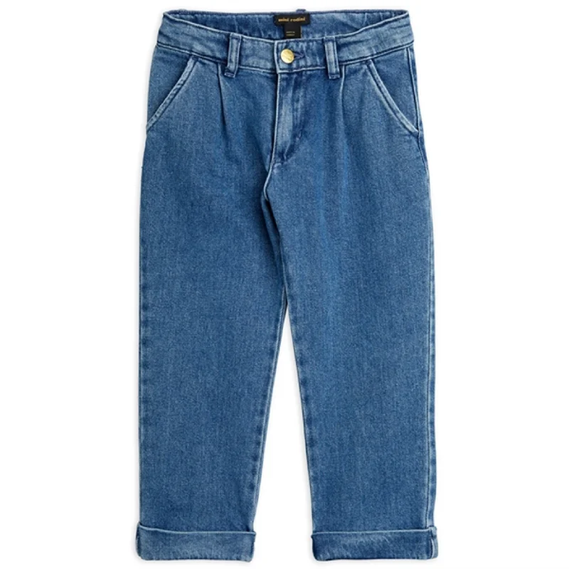 Comfortable And Versatile Mini Rodini Denim Chinos Blue