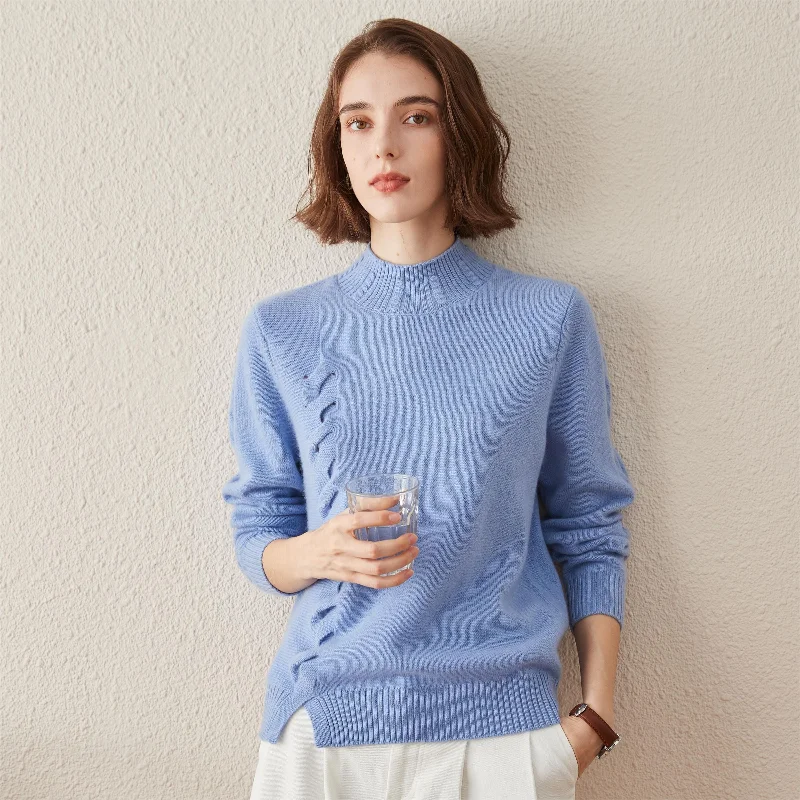Classic Series 100% Cashmere Classic Ribbed Cable Knit Sweater