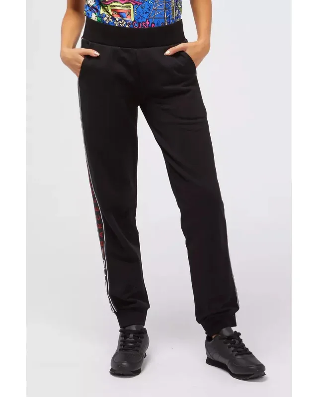 High-end atmosphere Logo Side Band Solid Color Sweatpants with Multi-Pockets and Cuffed Bottom S Women High-end atmosphere Logo Side Band Solid Color Sweatpants with Multi-Pockets and Cuffed Bottom S Women