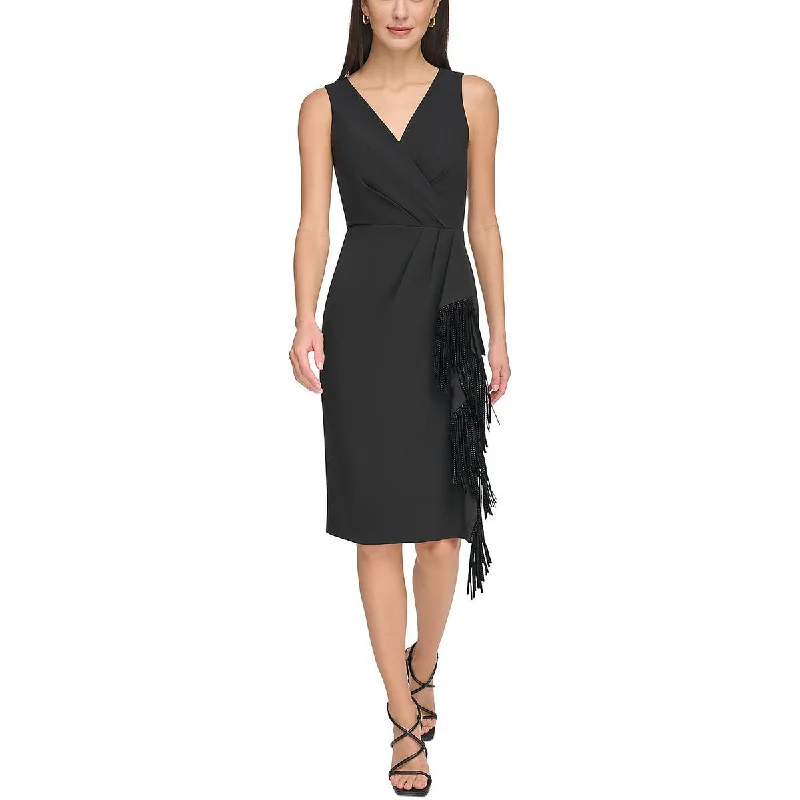 New Season Series DKNY Womens Fringe Knee-Length Cocktail And Party Dress