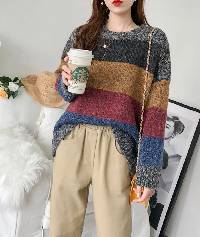 Classic Series Simple striped long sleeve sweater  133