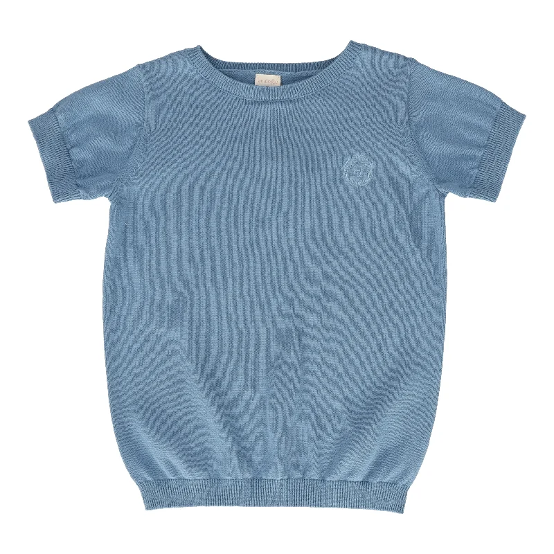 Soft Style ANALOGIE BY LIL LEGS BRIGHT BLUE BOYS CREWNECK SWEATER SHORT SLEEVE