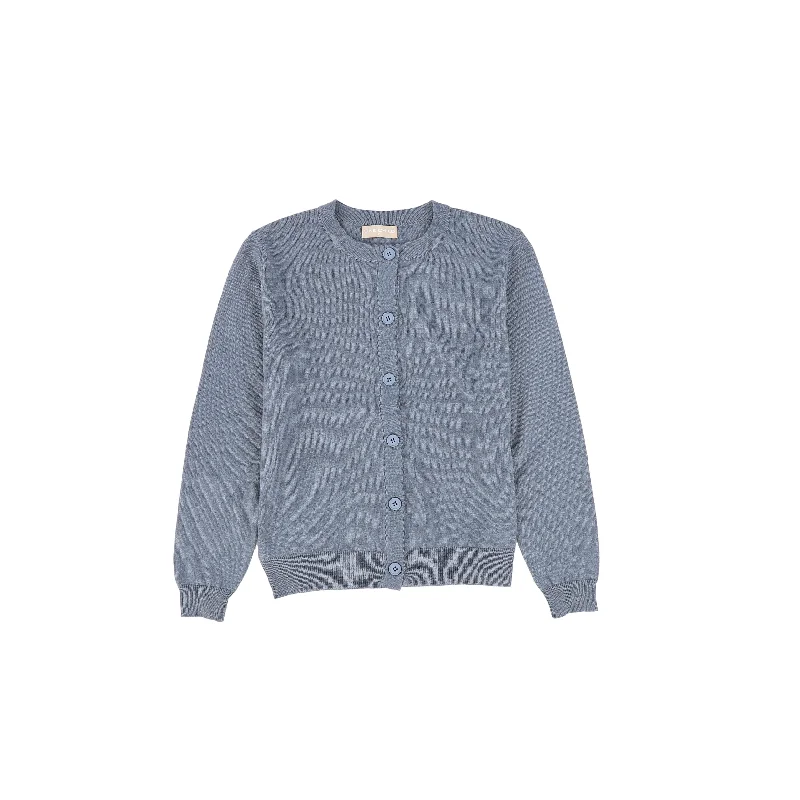Independent design ONE CHILD BLUE THIN KNIT CARDIGAN [FINAL SALE]