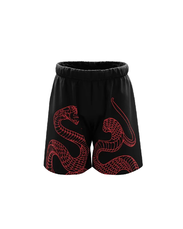 Sports Vitality Style Mini-Pythonic Unisex Black Shorts