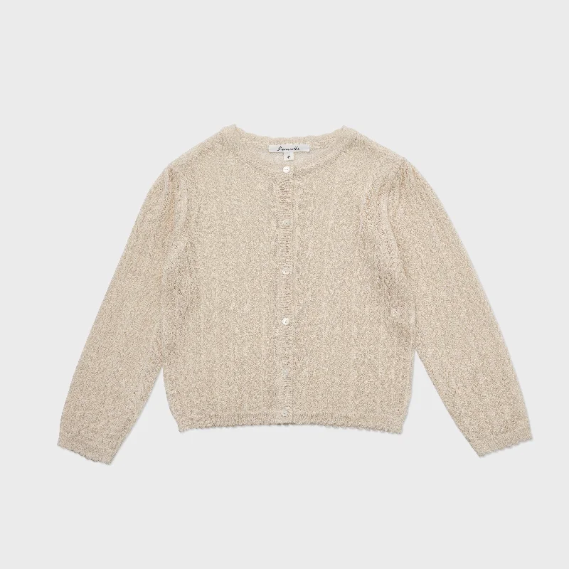 Luxe Comfort Louisiella Stern Knit Cardigan Light Beige